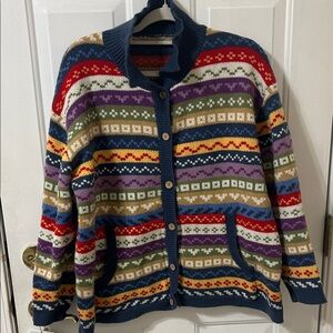 Colorful Striped Women's Cardigan Sweater